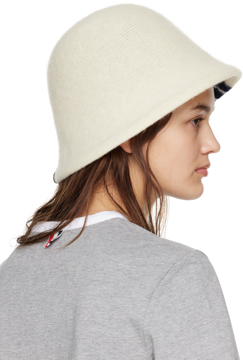 Thom Browne White 4 Bar Bucket Hat Thom Browne