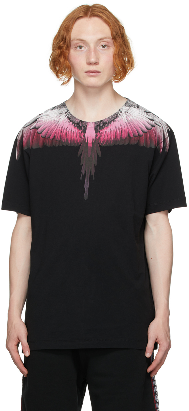 Helm Industrieel Vochtig Marcelo Burlon County of Milan Black & Pink Wings T-Shirt Marcelo Burlon  County of Milan