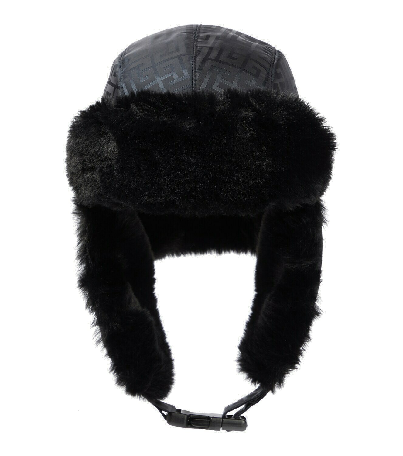 Balmain - Monogram faux fur-trimmed hat Balmain