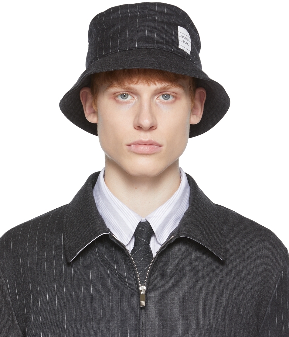 Thom Browne SSENSE Exclusive Gray Wool Bucket Hat Thom Browne