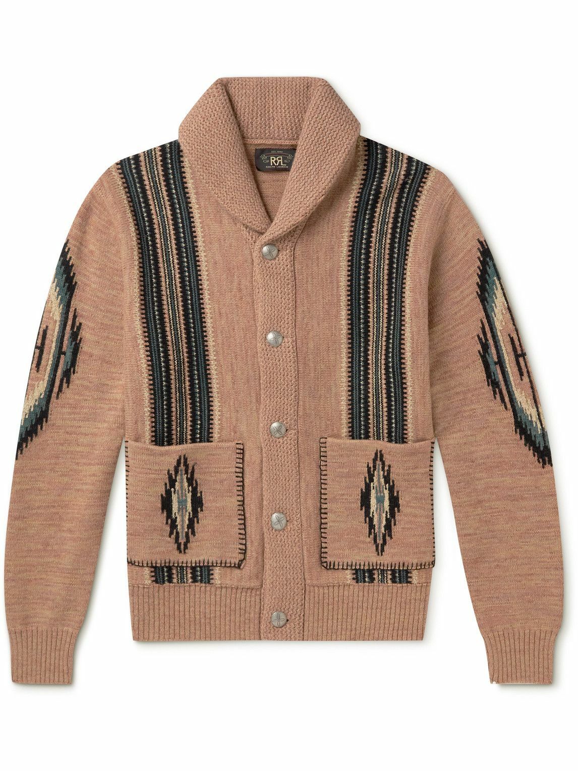 RRL - Intarsia Wool and Cashmere-Blend Cardigan - Neutrals RRL