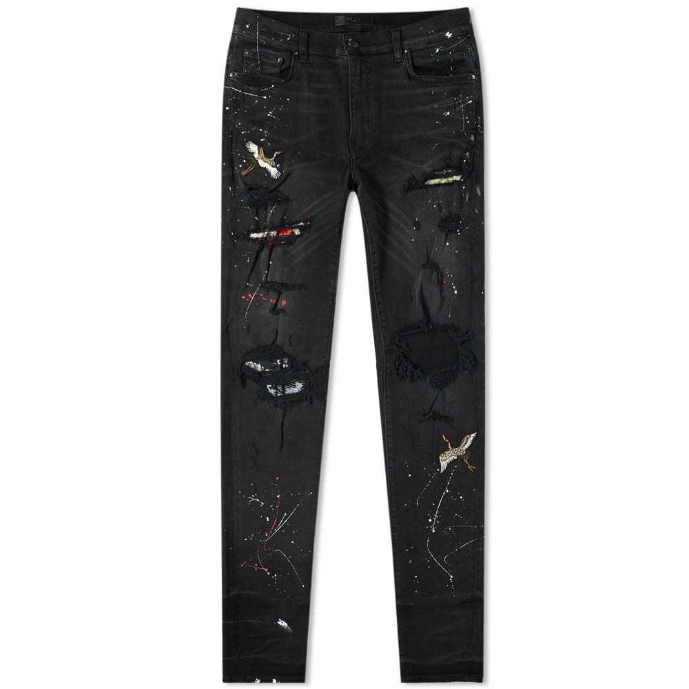 amiri art patch jeans black