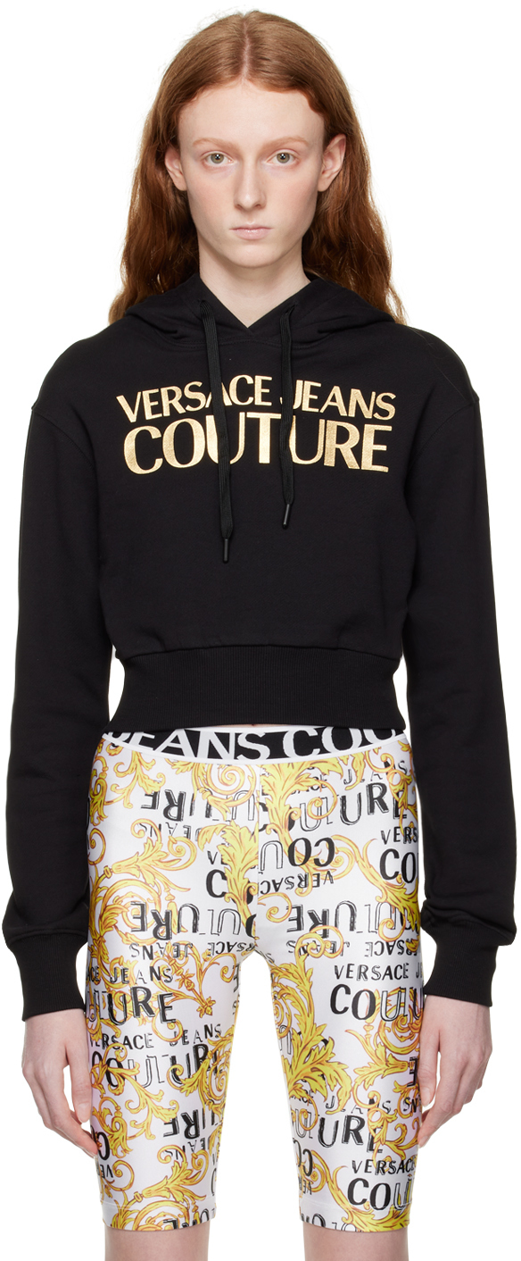 Versace Jeans Couture Black Bonded Hoodie Versace
