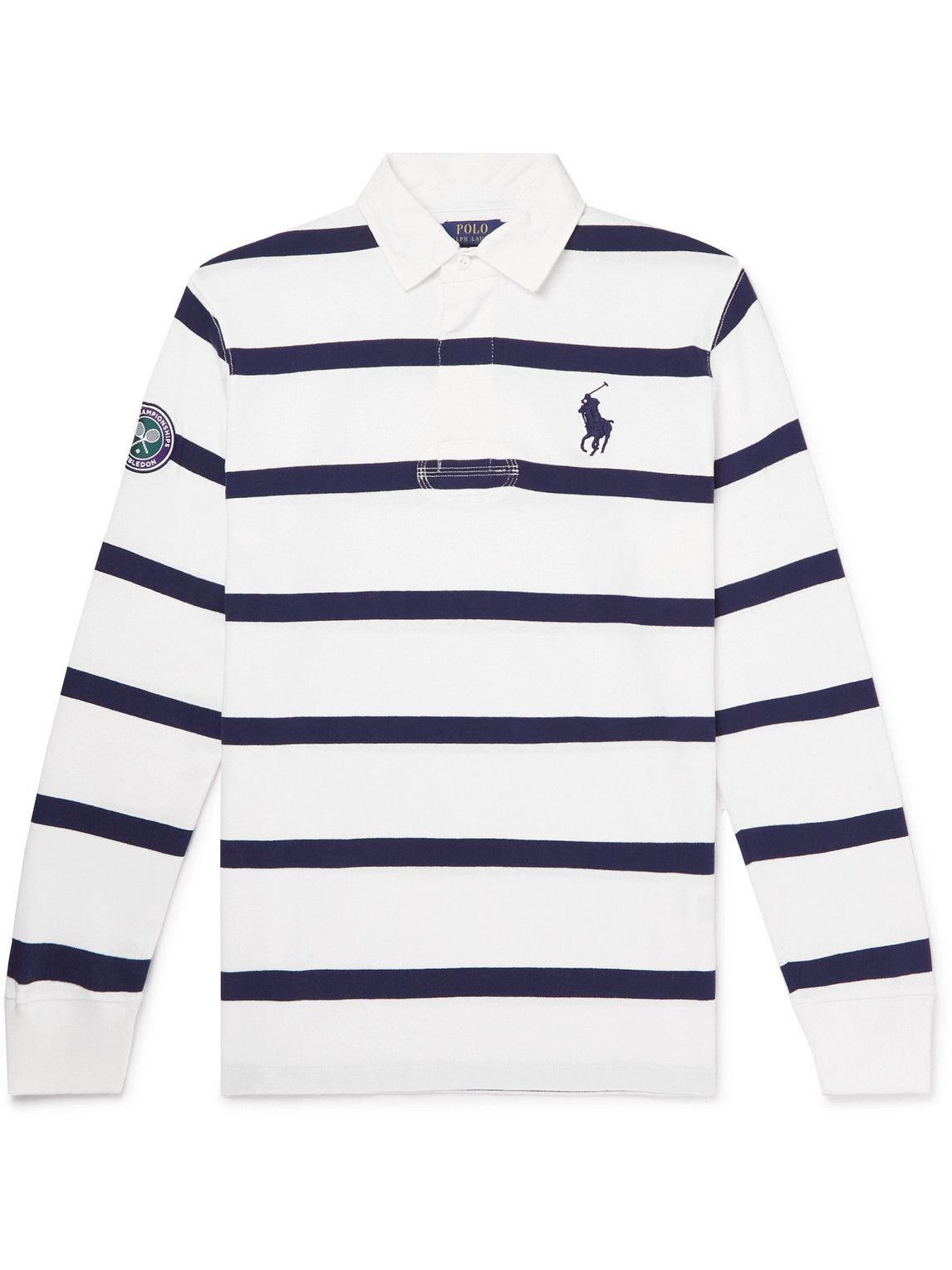 Polo Ralph Lauren - Logo-Embroidered Striped Cotton-Jersey Polo Shirt - White