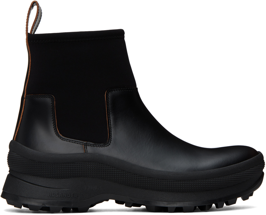 Jil Sander Black Leather Chelsea Boots Jil Sander