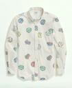 Brooks Brothers Men's Friday Shirt, Poplin Shirt Print | White