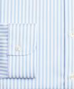 Brooks Brothers Men's Stretch Soho Extra-Slim-Fit Dress Shirt, Non-Iron Twill Button-Down Collar Bold Stripe | Light Blue