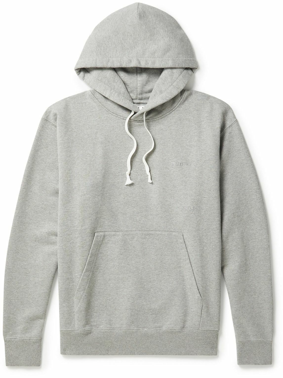 CDLP - Logo-Embroidered Cotton-Jersey Hoodie - Gray CDLP