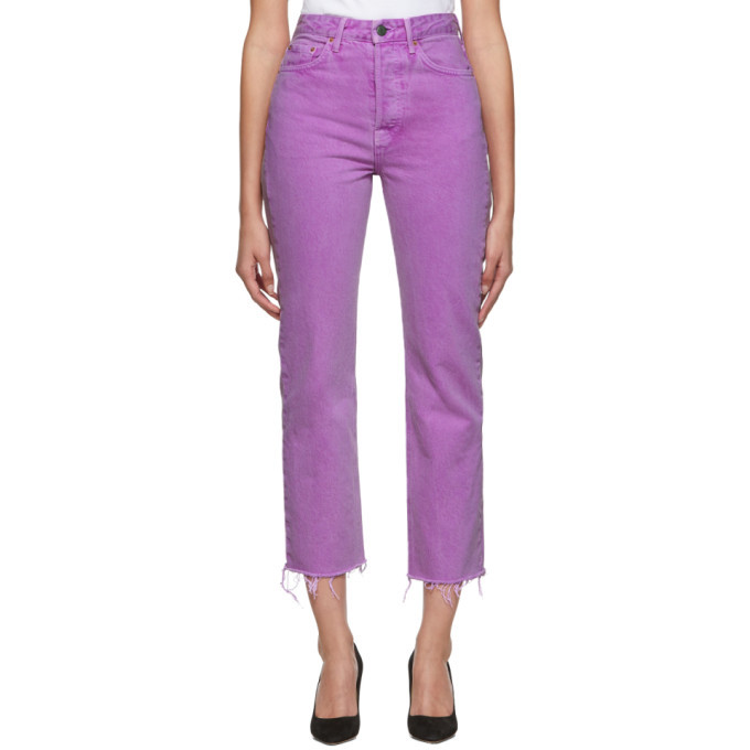Grlfrnd Purple Mica Crop Jeans Grlfrnd