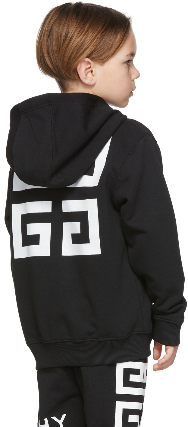 Givenchy Kids Black Logo Zip-Up Hoodie Givenchy