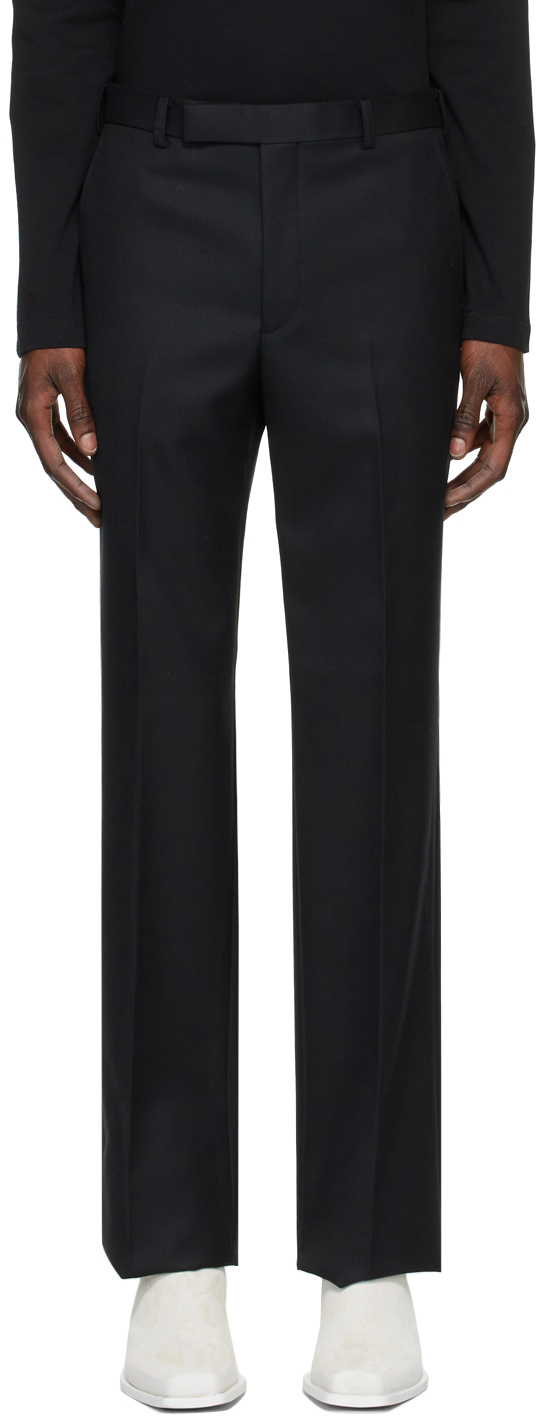 Johnlawrencesullivan Black Wool Straight Trousers Johnlawrencesullivan