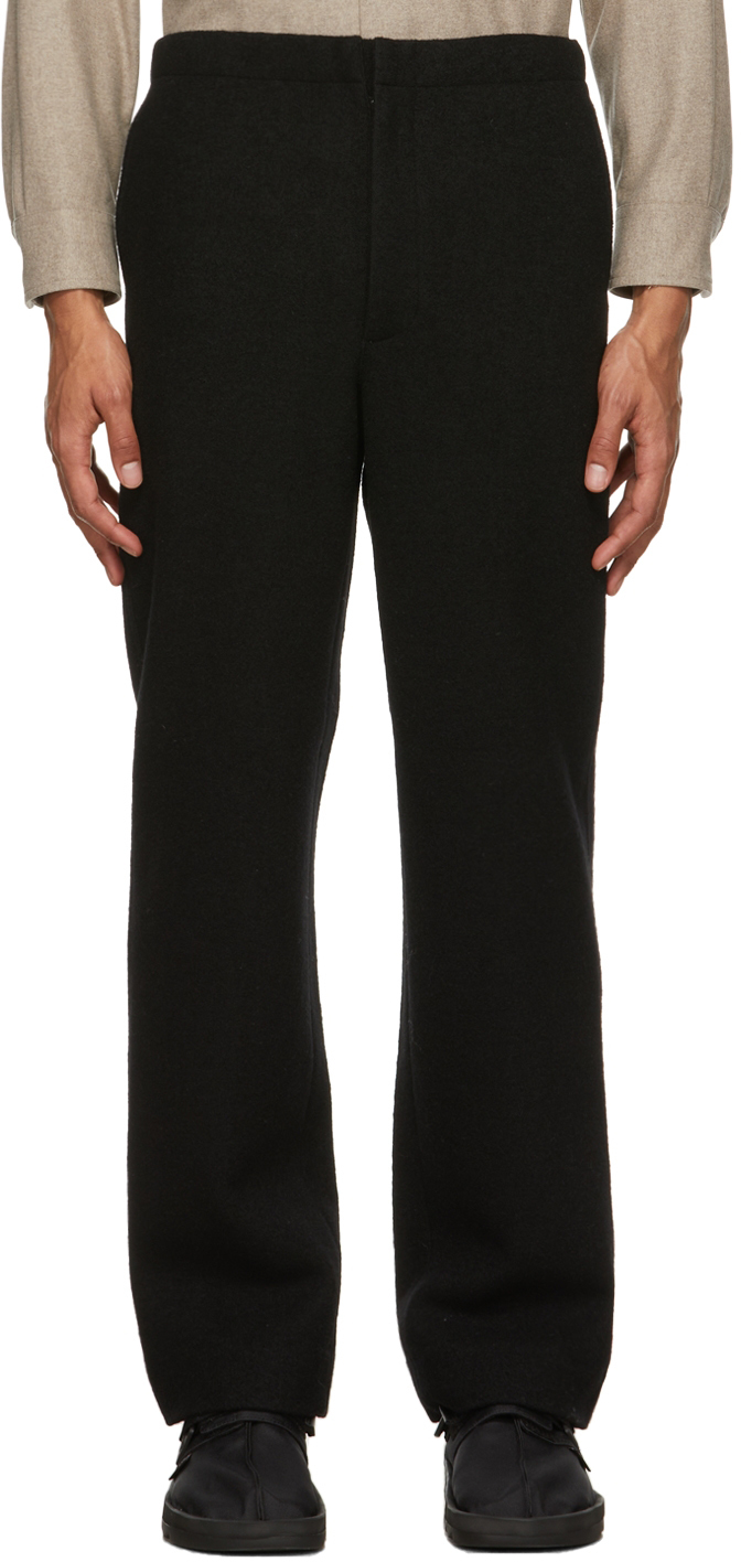 AURALEE Black Wool Jersey Trousers Auralee