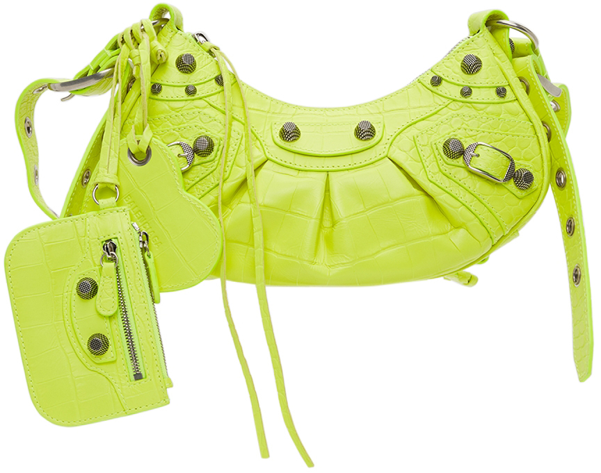 Balenciaga Yellow Croc XS 'Le Cagole' Shoulder Bag Balenciaga