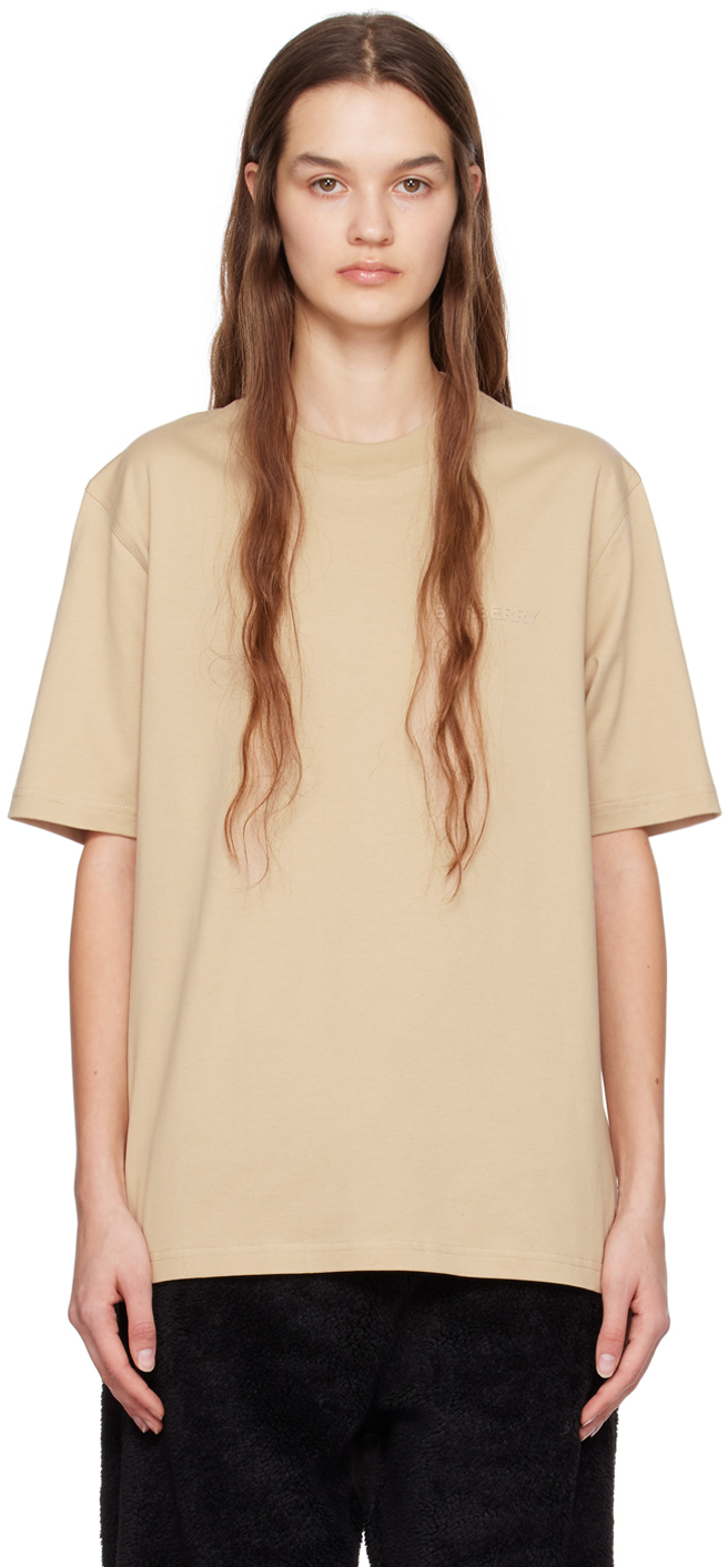 Burberry Beige Crest Oversized T-Shirt Burberry