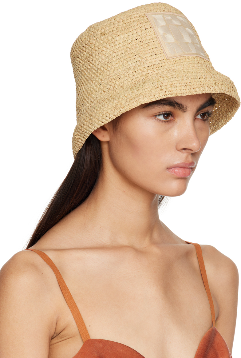 Jacquemus Beige Le Raphia 'Le Bob Ficiu' Hat Jacquemus