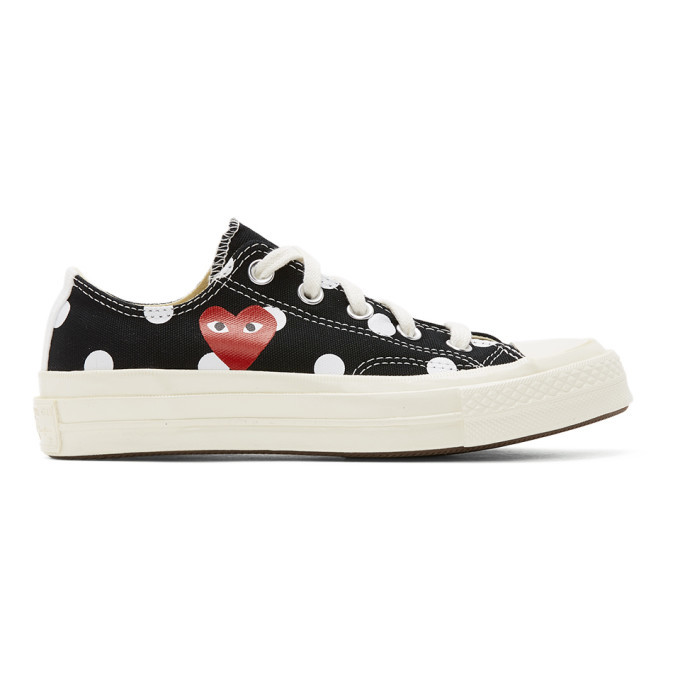 Comme des Garcons Play Black Converse Edition Polka Dot Heart Chuck 70 Low  Sneakers Comme des Garcons Play