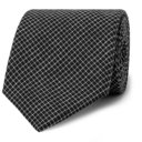 Oliver Spencer - 8cm Kersley Micro-Checked Cotton and Linen-Blend Tie - Black