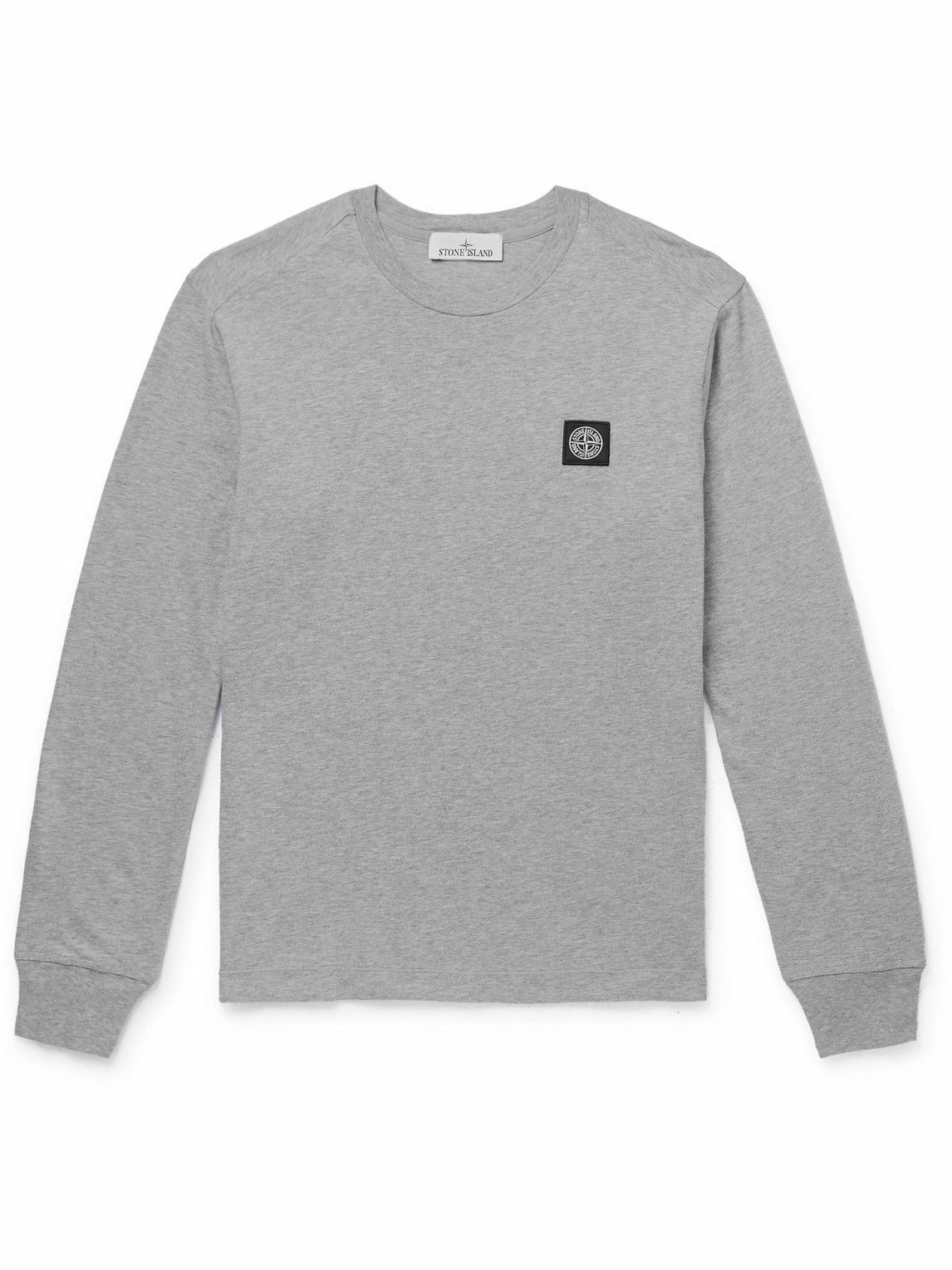 Stone Island - Logo-Appliquéd Cotton-Jersey T-Shirt - Gray Stone Island