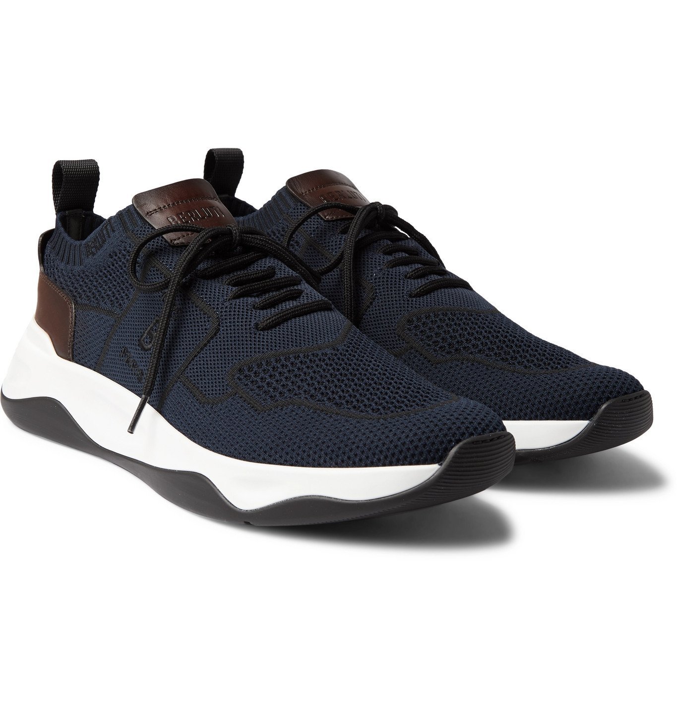 Berluti - Run Track Torino Leather, Suede and Nylon Sneakers - Blue Berluti