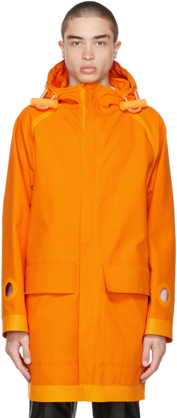 Burberry Orange Cut-Out Detail Coat Burberry