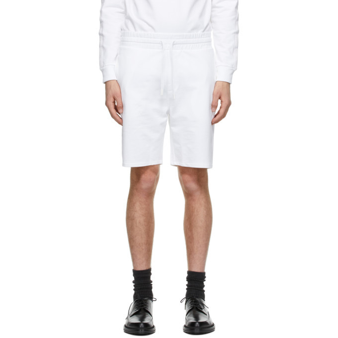 white cotton lounge shorts