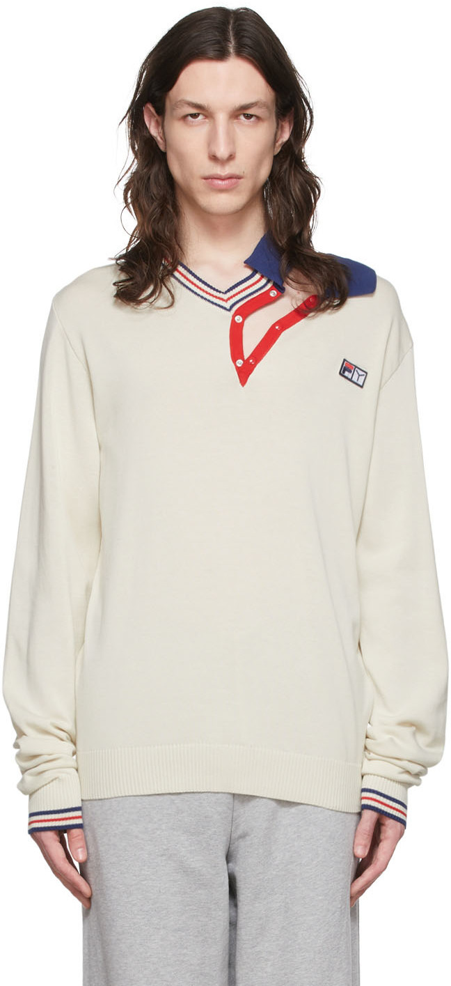 Y/Project White Fila Edition Double Collar Sweater Y/Project