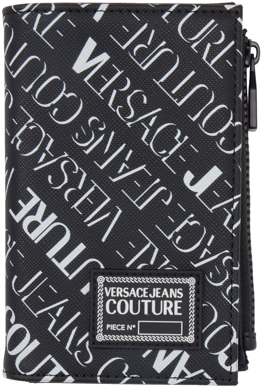 Versace Jeans Couture Black Piece Number Logo Wallet Versace