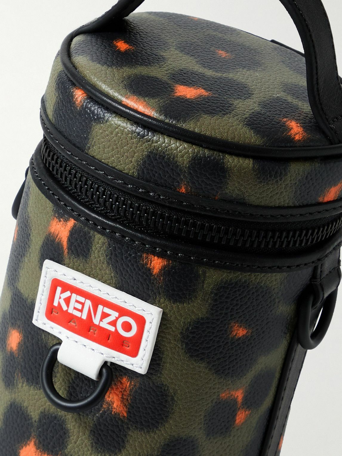 KENZO FloralPrint Faux Leather Messenger Bag Kenzo