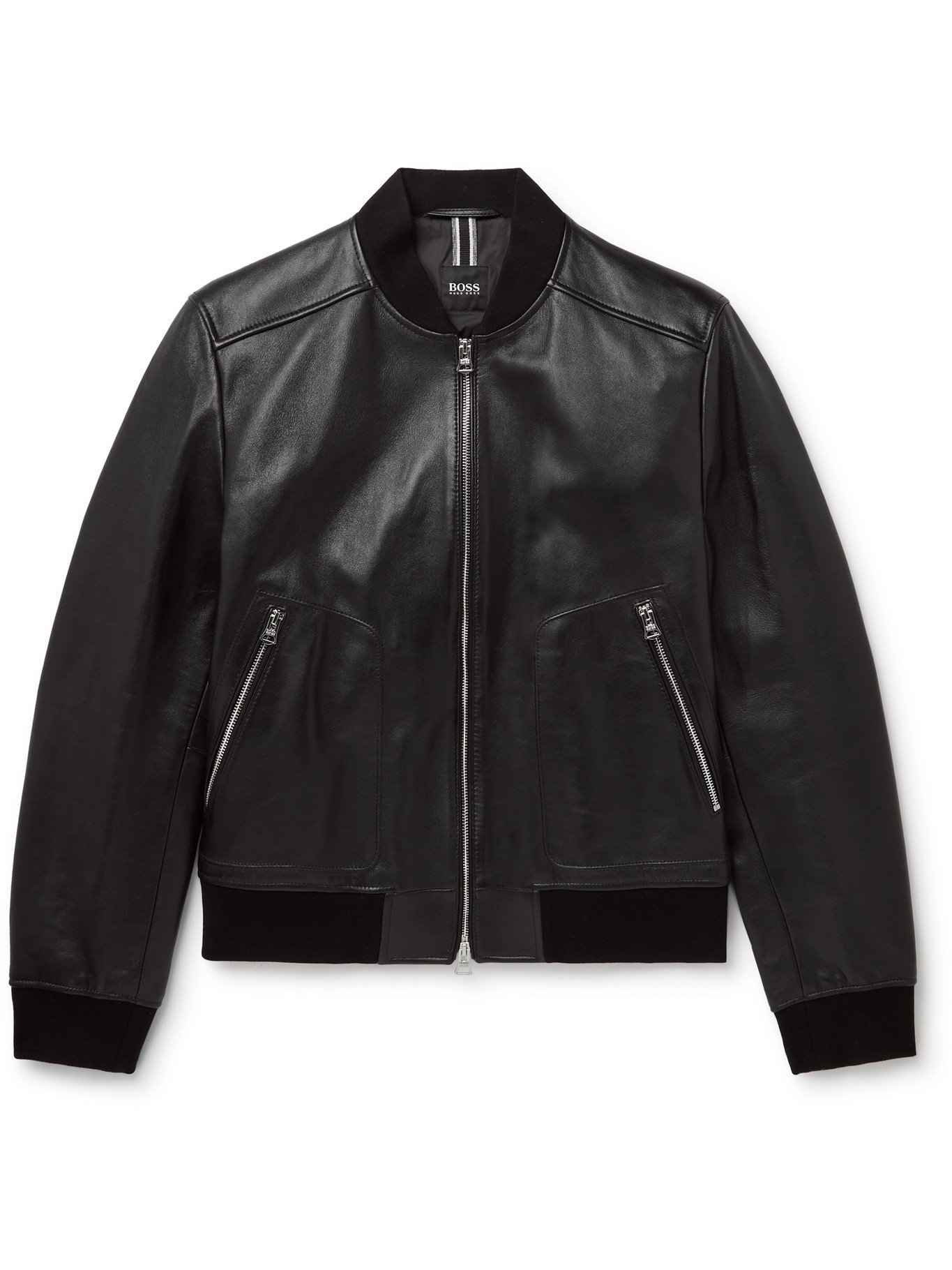 HUGO BOSS - Leather Jacket - Black - IT 44 Hugo Boss
