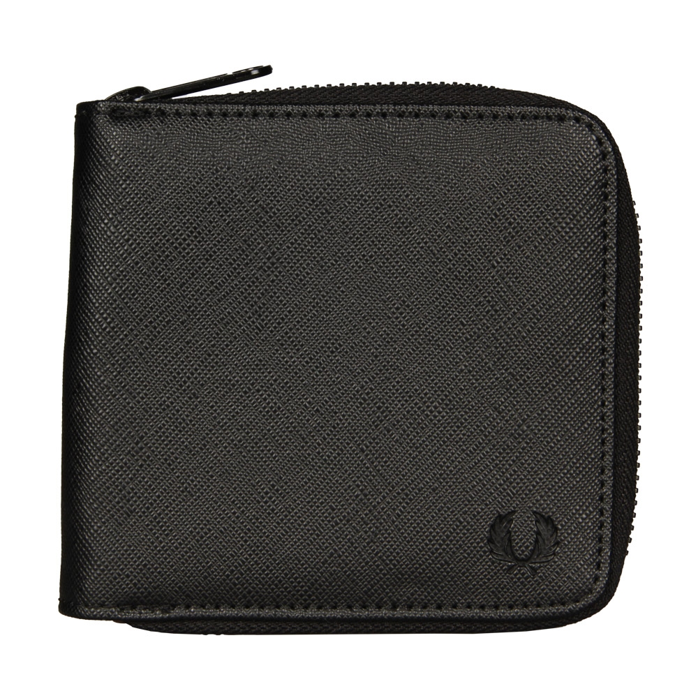 Saffiano Zip Wallet - Black Fred Perry