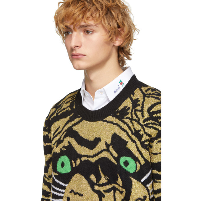 black and gold gucci sweater