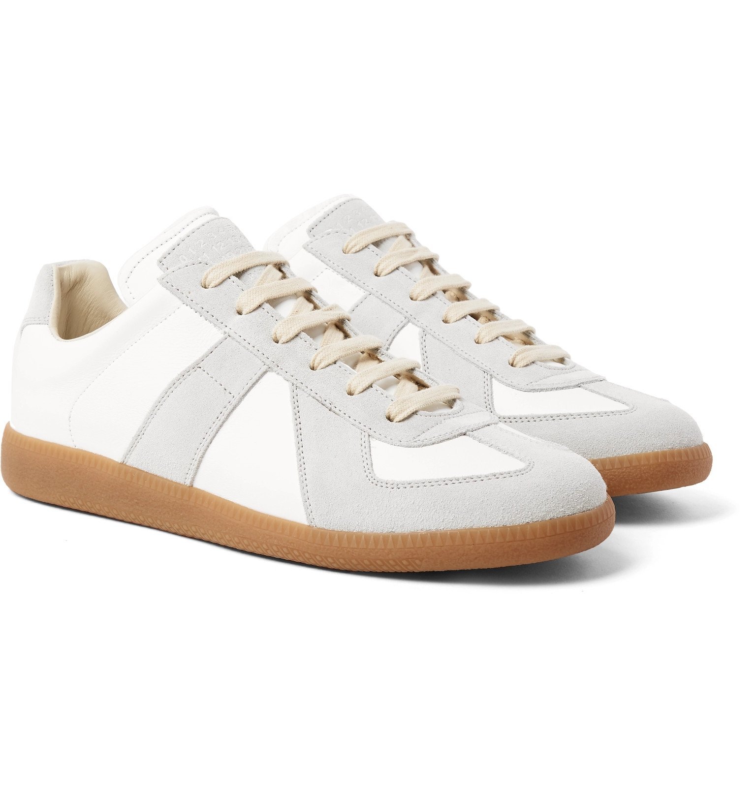 Maison Margiela - Replica Leather and Suede Sneakers - White Maison ...