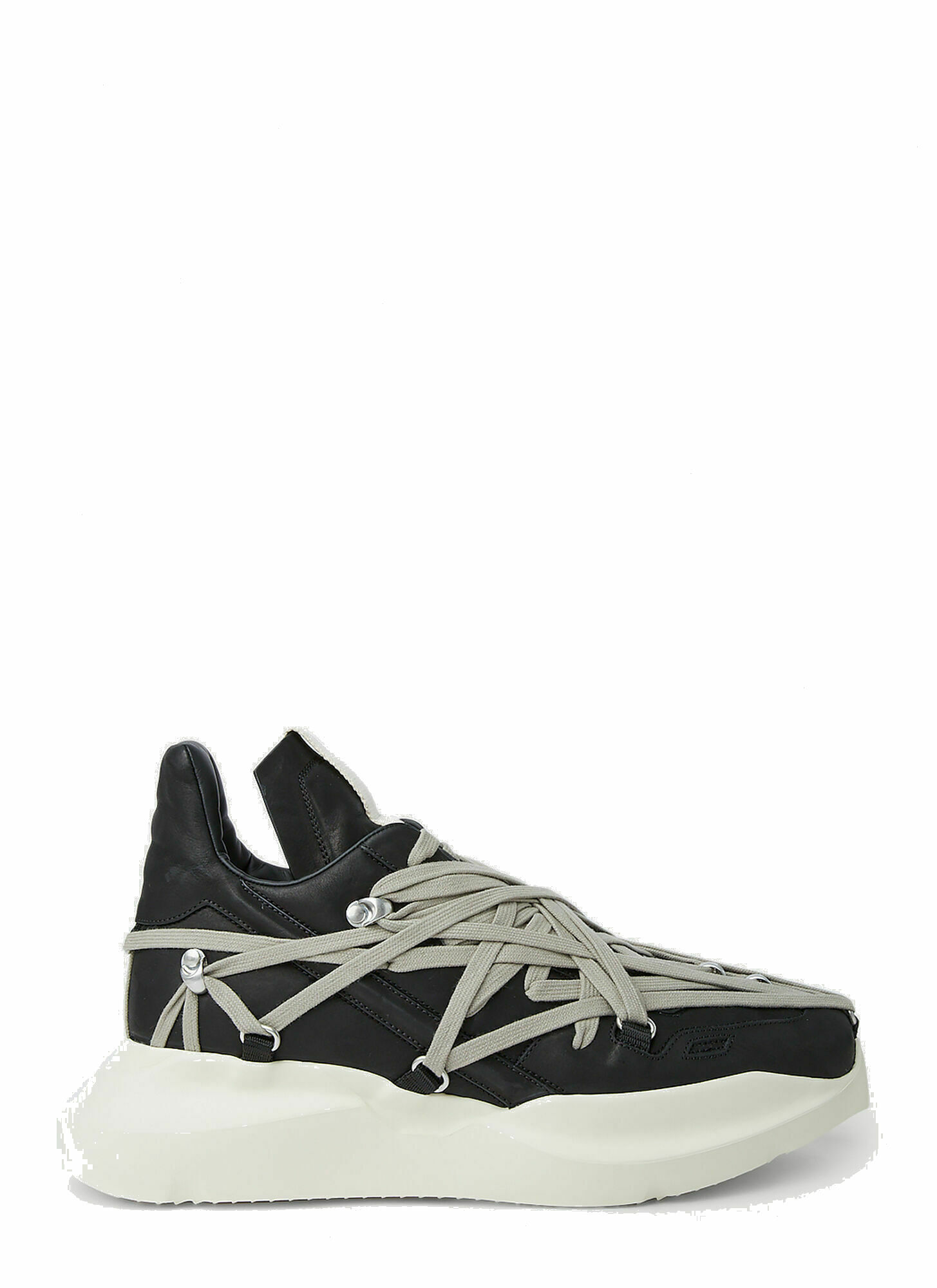 Photo: Rick Owens - Megalace Runner Sneakers in Black