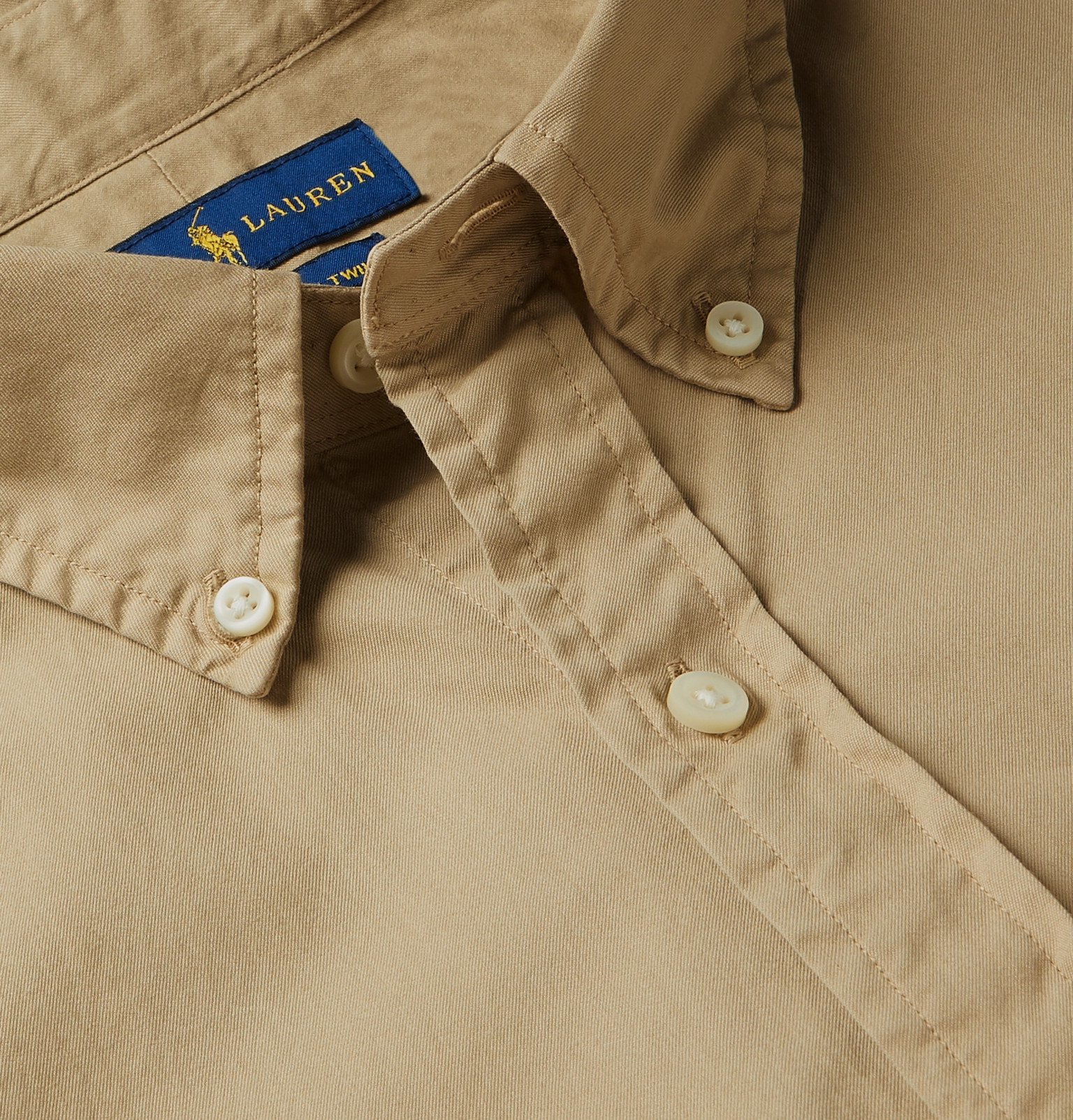 Polo Ralph Lauren - Slim-Fit Button-Down Collar Garment-Dyed Cotton Oxford  Shirt - Brown Polo Ralph Lauren
