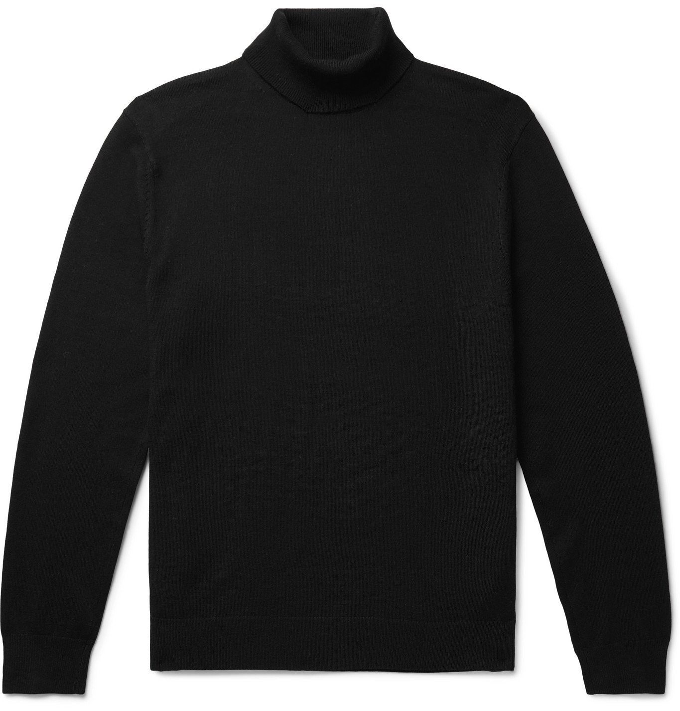 Club Monaco - Piped Wool Rollneck Sweater - Black Club Monaco
