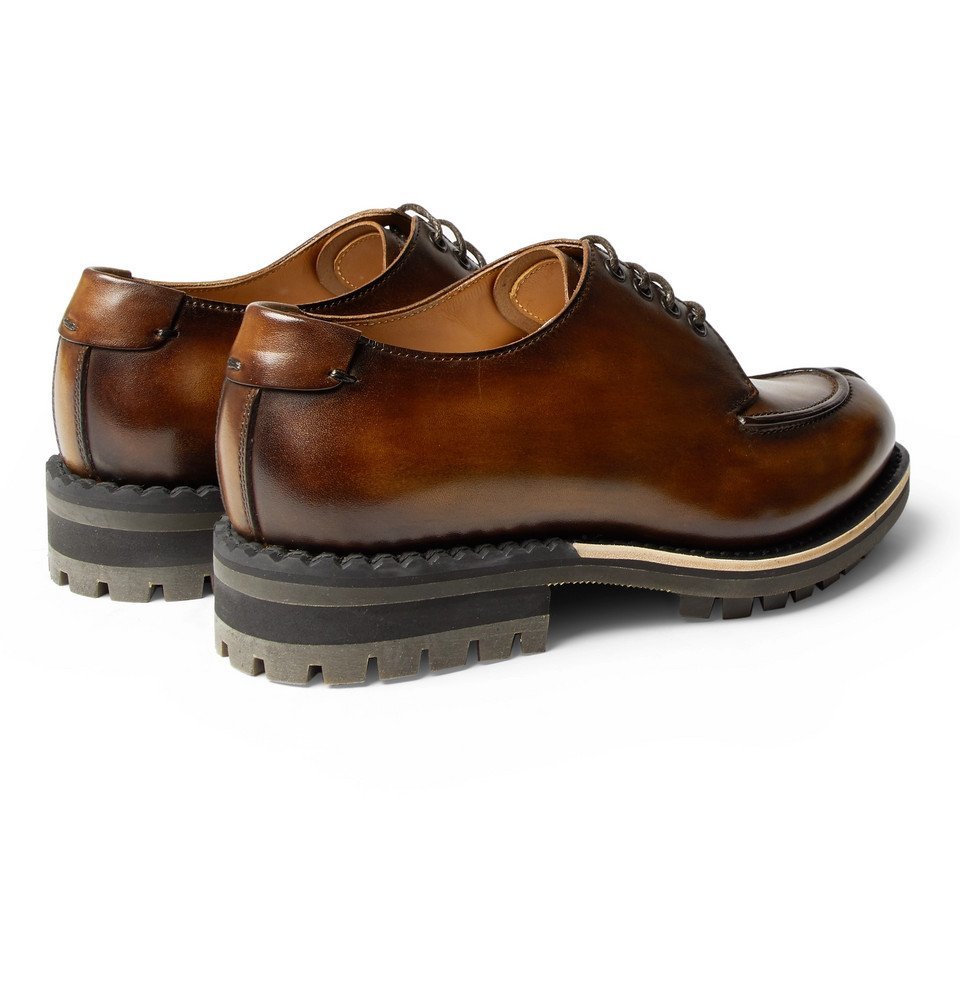 Berluti - Contrast Oslo Leather Derby Shoes - Men - Brown Berluti