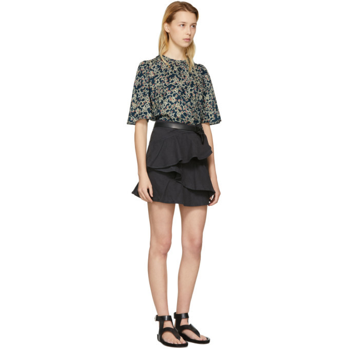 Isabel Marant Etoile Black Denim Coati Miniskirt