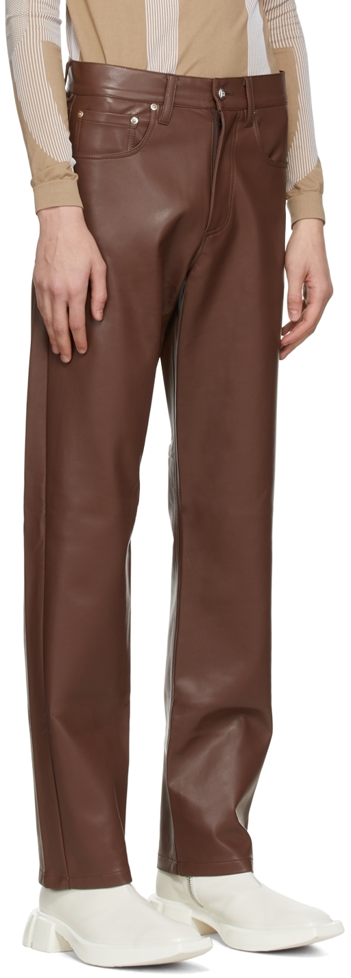 MISBHV Brown Faux-Leather Trousers MISBHV