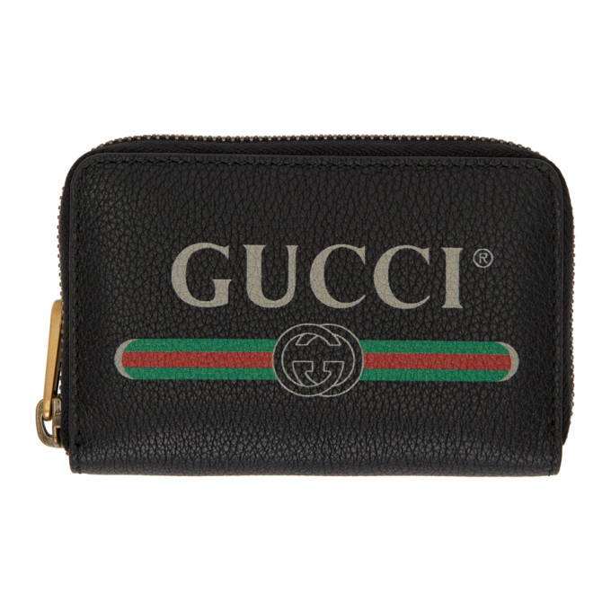 gucci black zip around wallet
