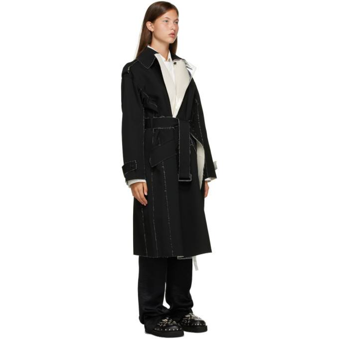 Toga Black Wool Trench Coat Toga Pulla