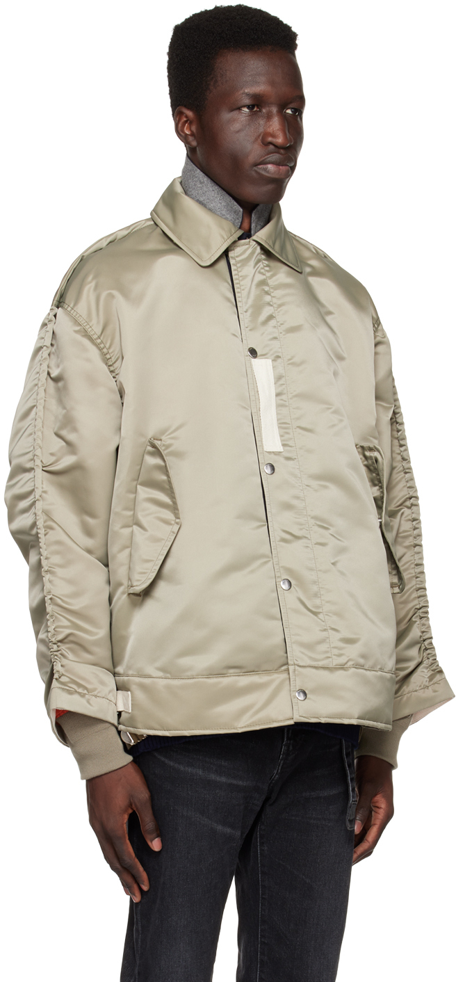 sacai Khaki Cinch Strap Bomber Jacket Sacai