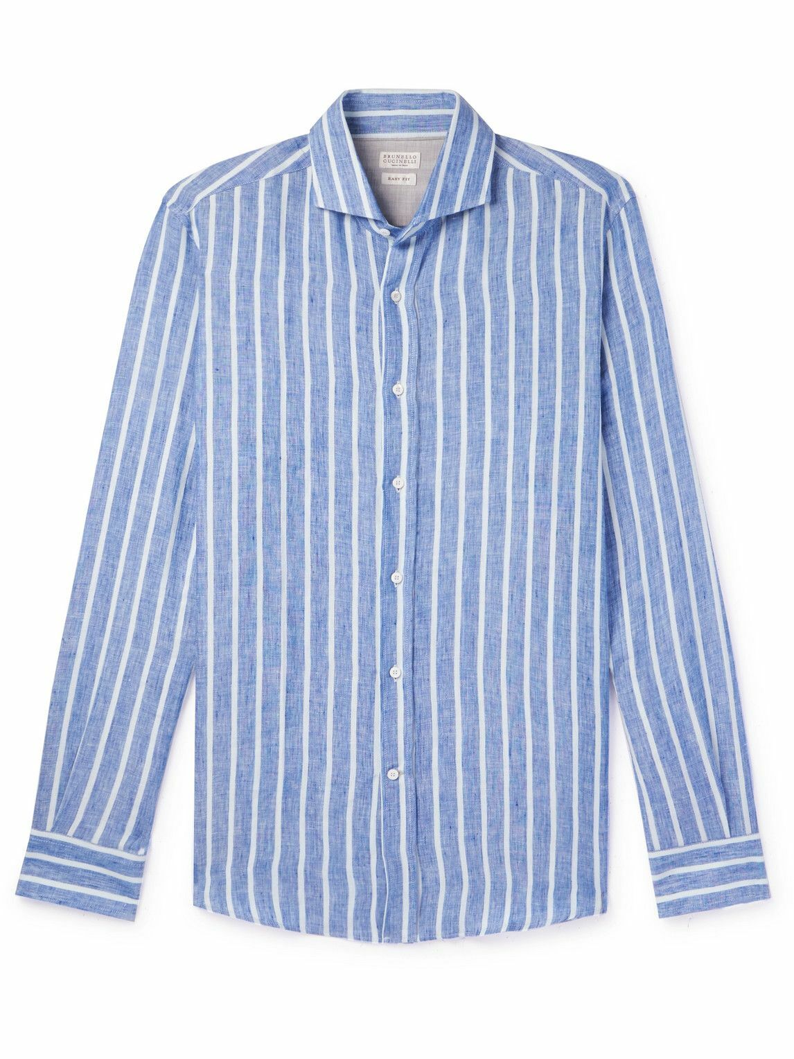 Brunello Cucinelli - Striped Linen Shirt - Blue Brunello Cucinelli