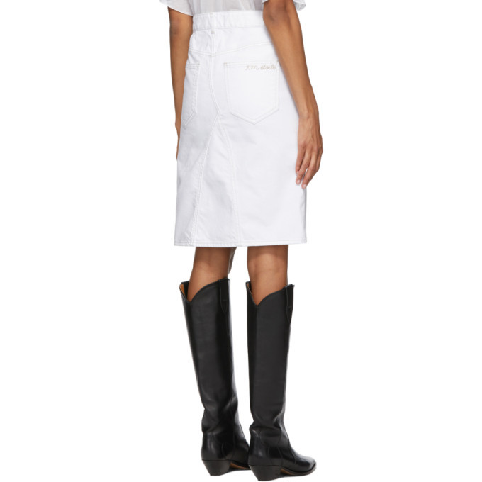 Isabel Marant Etoile White Fiali Denim Skirt