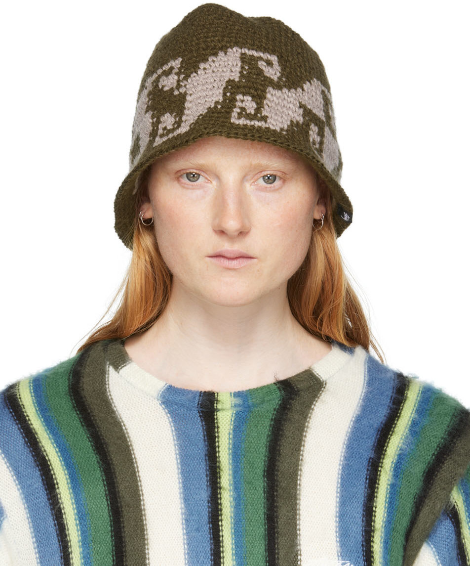 stussy waves knit Bucket Hat