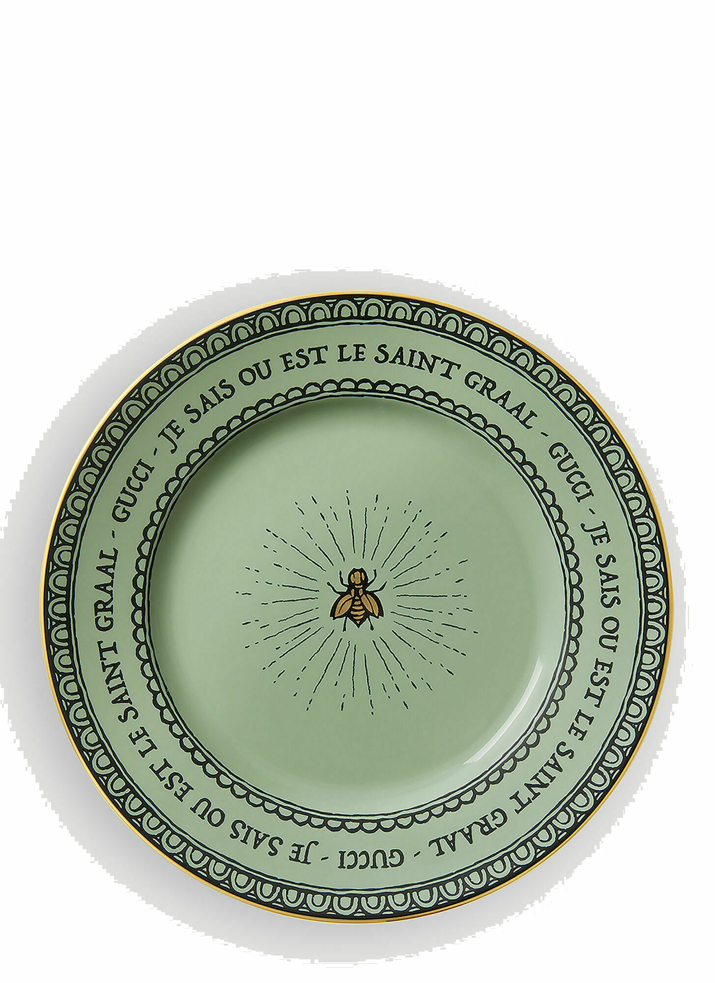 Photo: Set of Two Bee Dessert Plate in Green