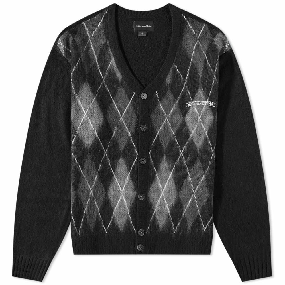 thisisneverthat Men's Argyle Cardigan in Black thisisneverthat