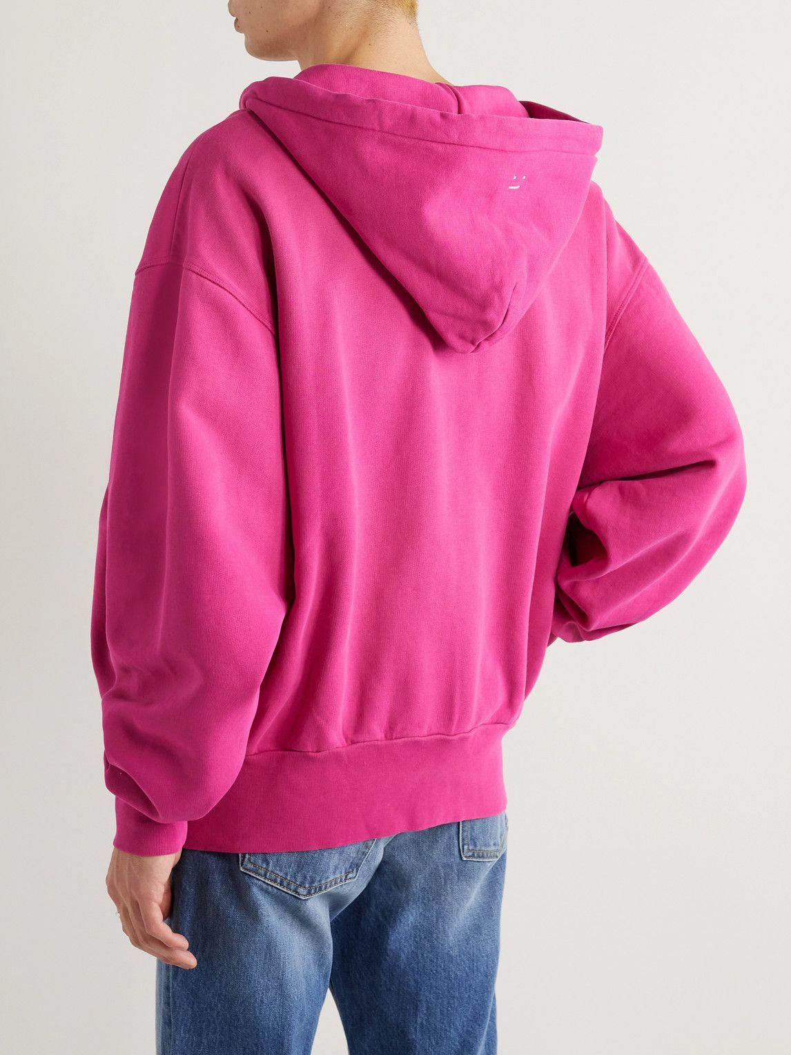 Acne Studios - Logo-Appliquéd Organic Cotton-Jersey Zip-Up Hoodie ...