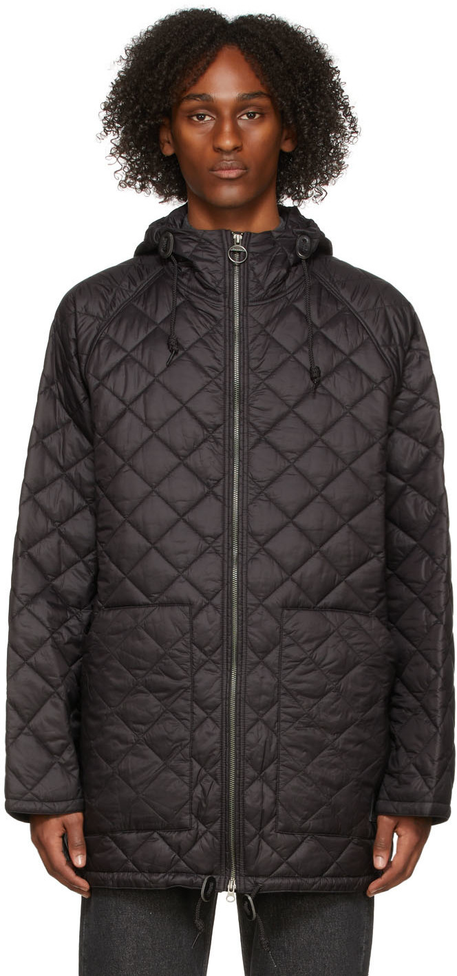 Photo: Barbour Black Quilted Hunting Wax Jacket
