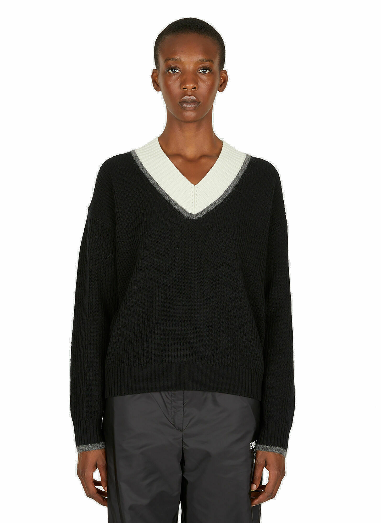 Ribbed Sweater in Black Moncler