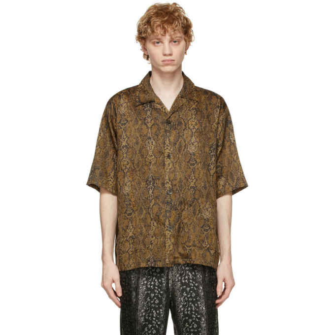 Needles Yellow Python Cabana Short Sleeve Shirt Needles